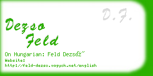 dezso feld business card